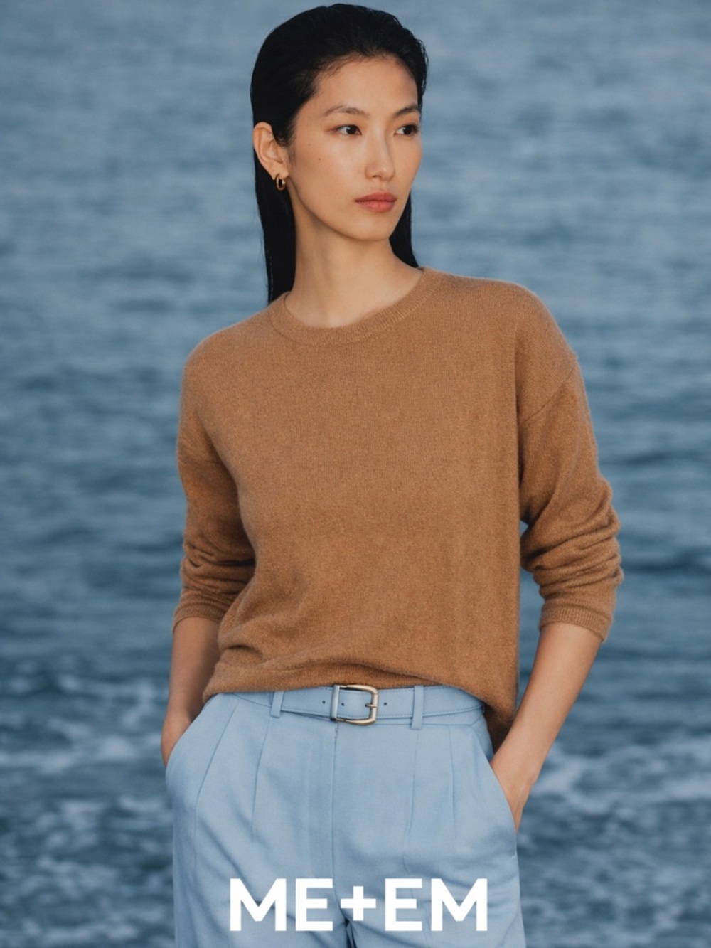 ME+EM 100% Cashmere Relaxed Sweater Brown M Timeless Luxury